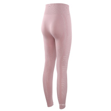 Calças de fitness slim com malha dupla malha esportiva feminina rosa leggings de ioga
